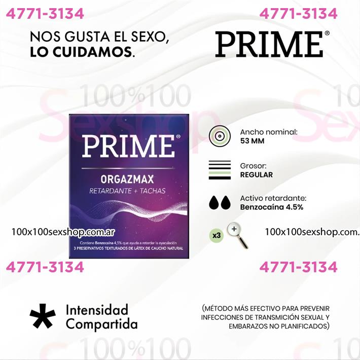 Cód: CA FP ORGA - Preservativo prime Orgazmax - $ 6200